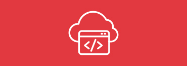 Icon of cloud application on red background